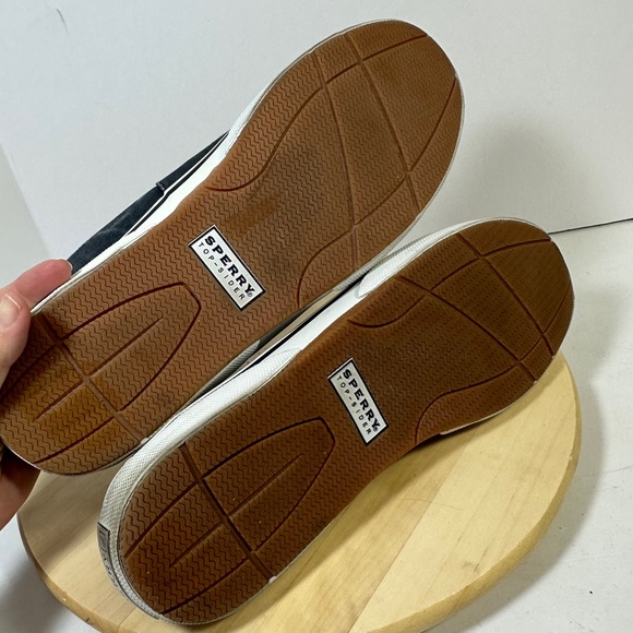 Sperry Top Sider Bahama Canvas Boat Shoe #0561333 Two Tone Oyster Blue Mens 14 - Picture 10 of 10